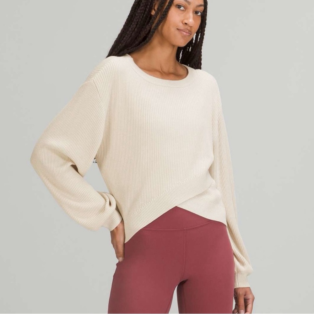 NWOT lululemon reversible crossover sweater white opal SZ 16